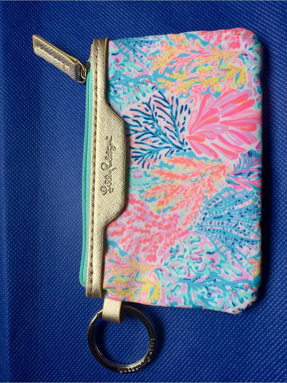 Lilly Pulitzer Gold & Multi-Color Floral Key Pouch